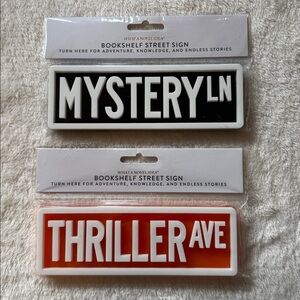 Bookshelf Street Signs Plaque Thriller Ave Mystery Ln